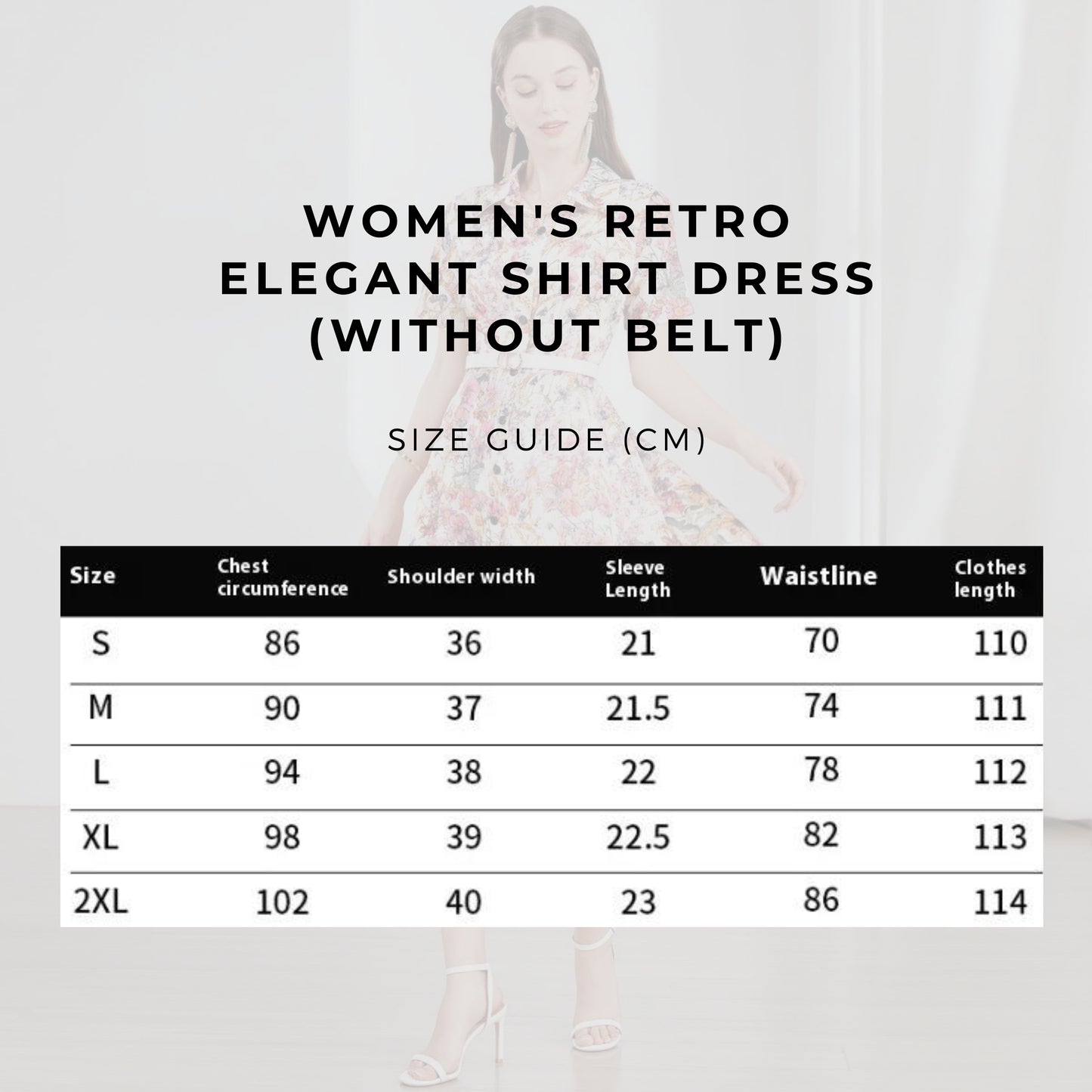 Women's Retro Elegant Shirt Dress (without belt) - ChoreGirl