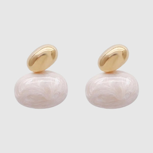 Women's Retro Luxury Glazed Oval Earrings - ChoreGirl