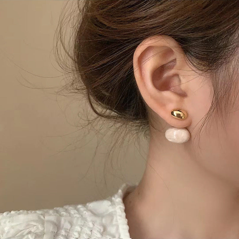 Women's Retro Luxury Glazed Oval Earrings - ChoreGirl