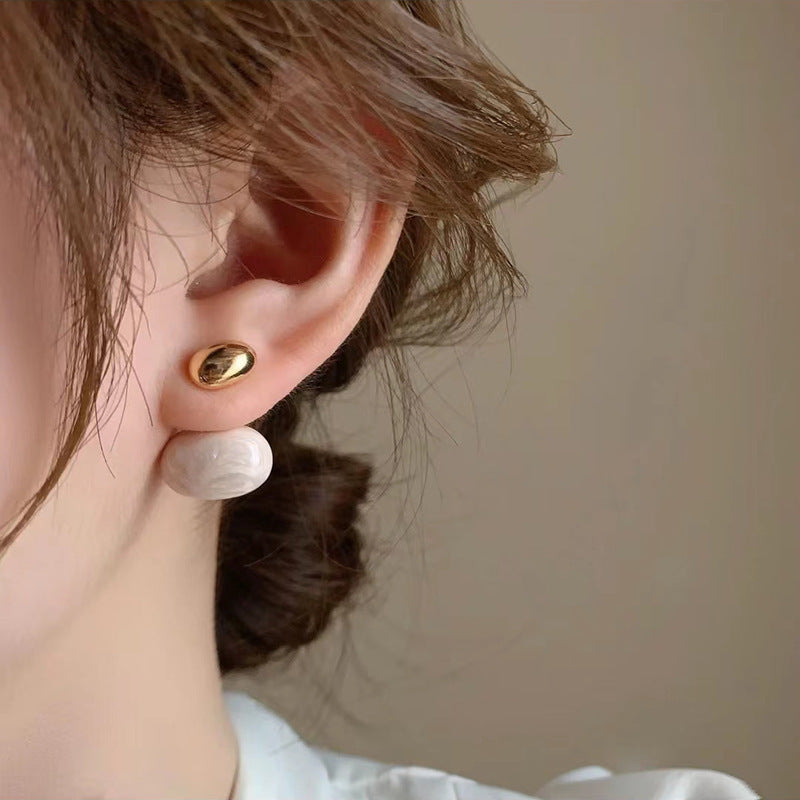 Women's Retro Luxury Glazed Oval Earrings - ChoreGirl