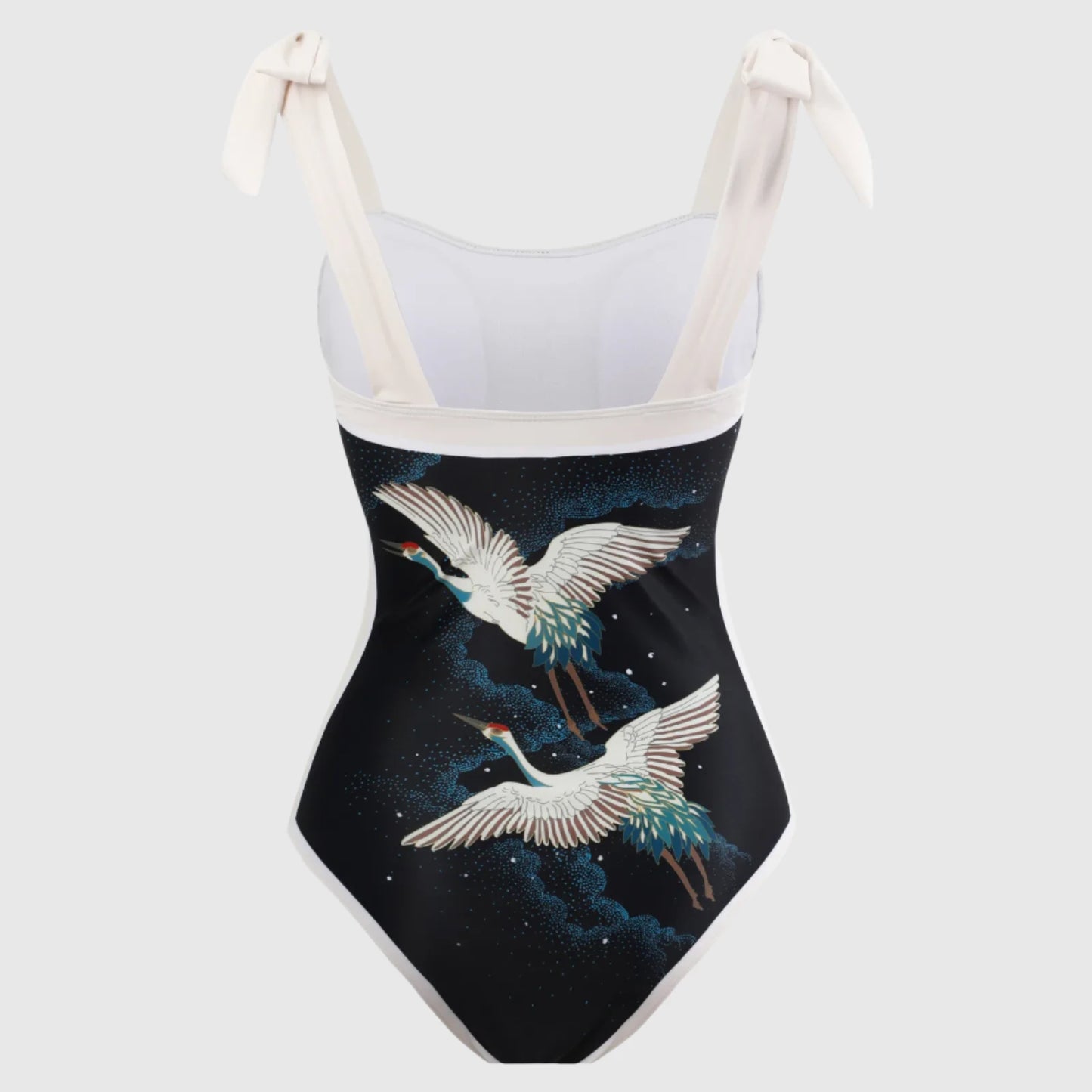 Women's Retro One-piece Swimsuit and Cover-up Scarf Set - ChoreGirl