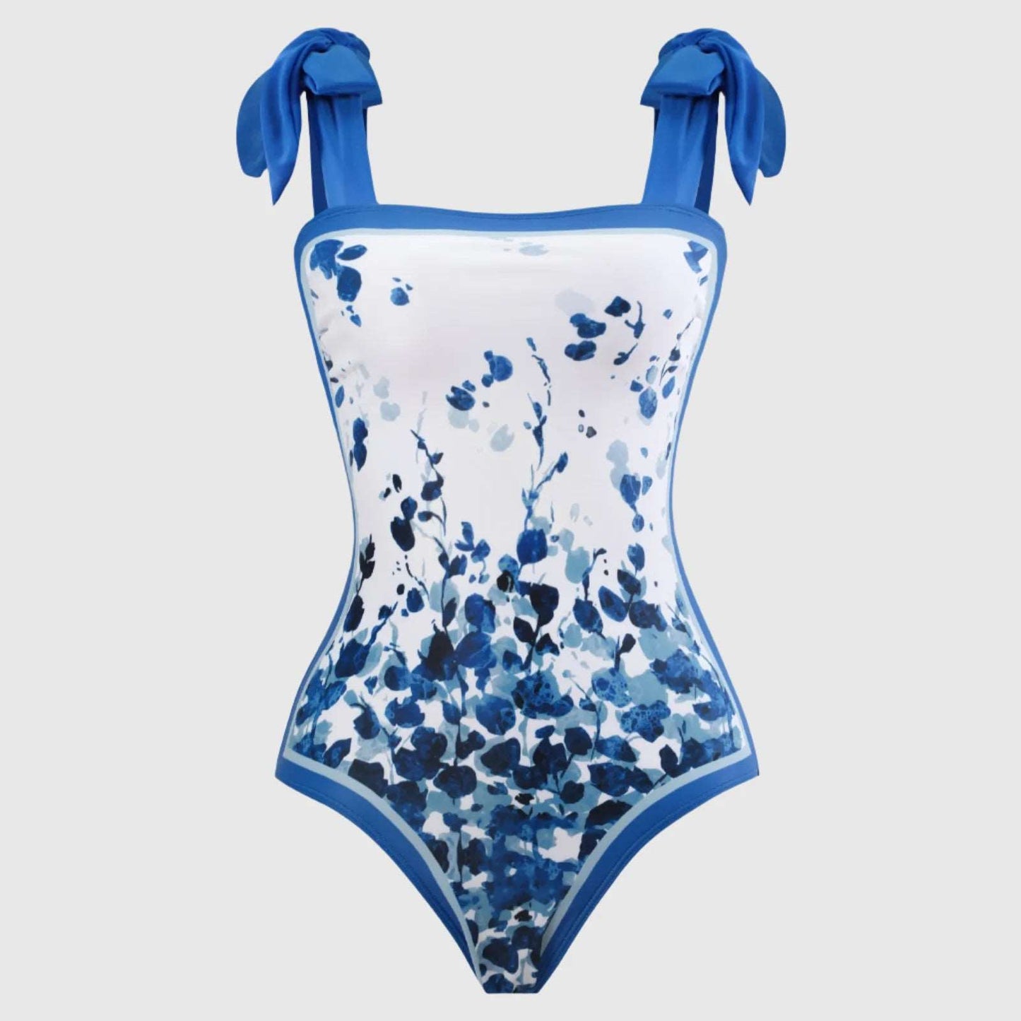 Women's Retro One-piece Swimsuit and Cover-up Scarf Set - ChoreGirl