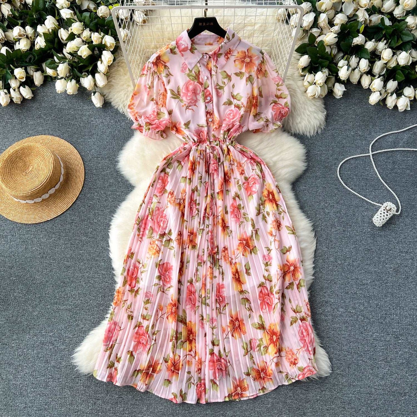 Women's Retro Vacation Style Dress - ChoreGirl