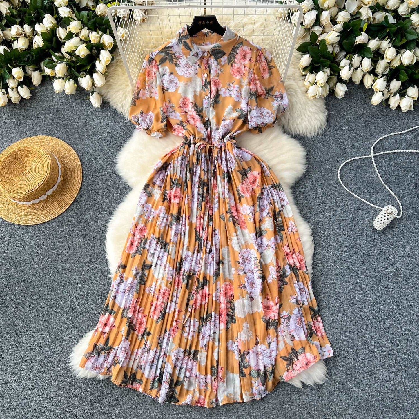 Women's Retro Vacation Style Dress - ChoreGirl