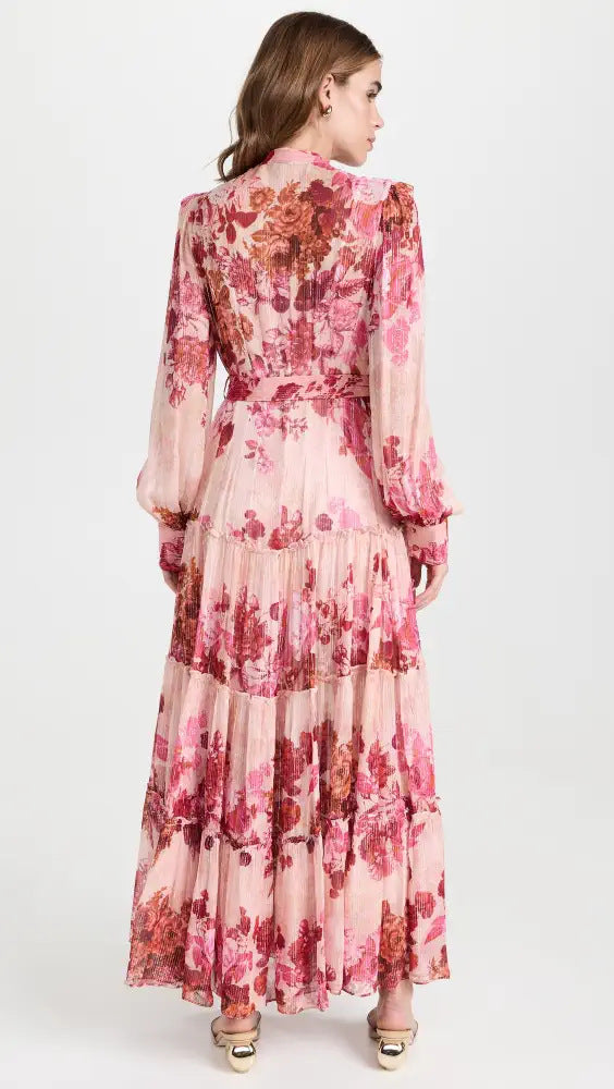 Women's Romantic Single-breasted Lace Up Long Dress - ChoreGirl