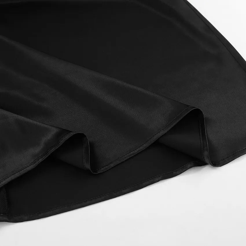 Women's Satin Round Neck Puff Sleeve Event Dress - ChoreGirl