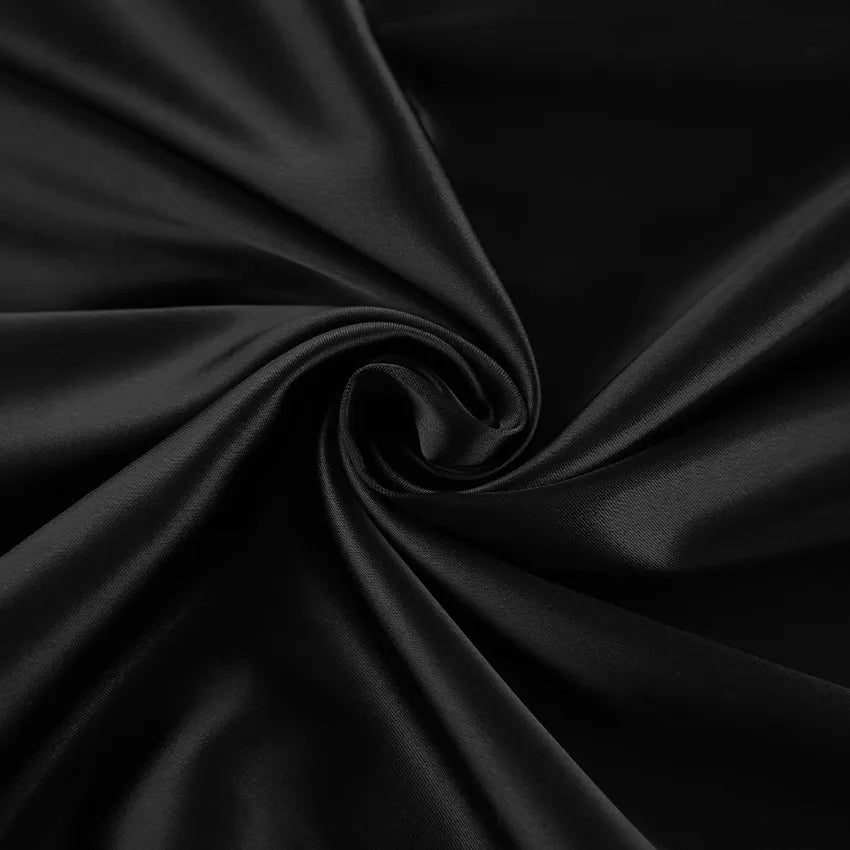 Women's Satin Round Neck Puff Sleeve Event Dress - ChoreGirl