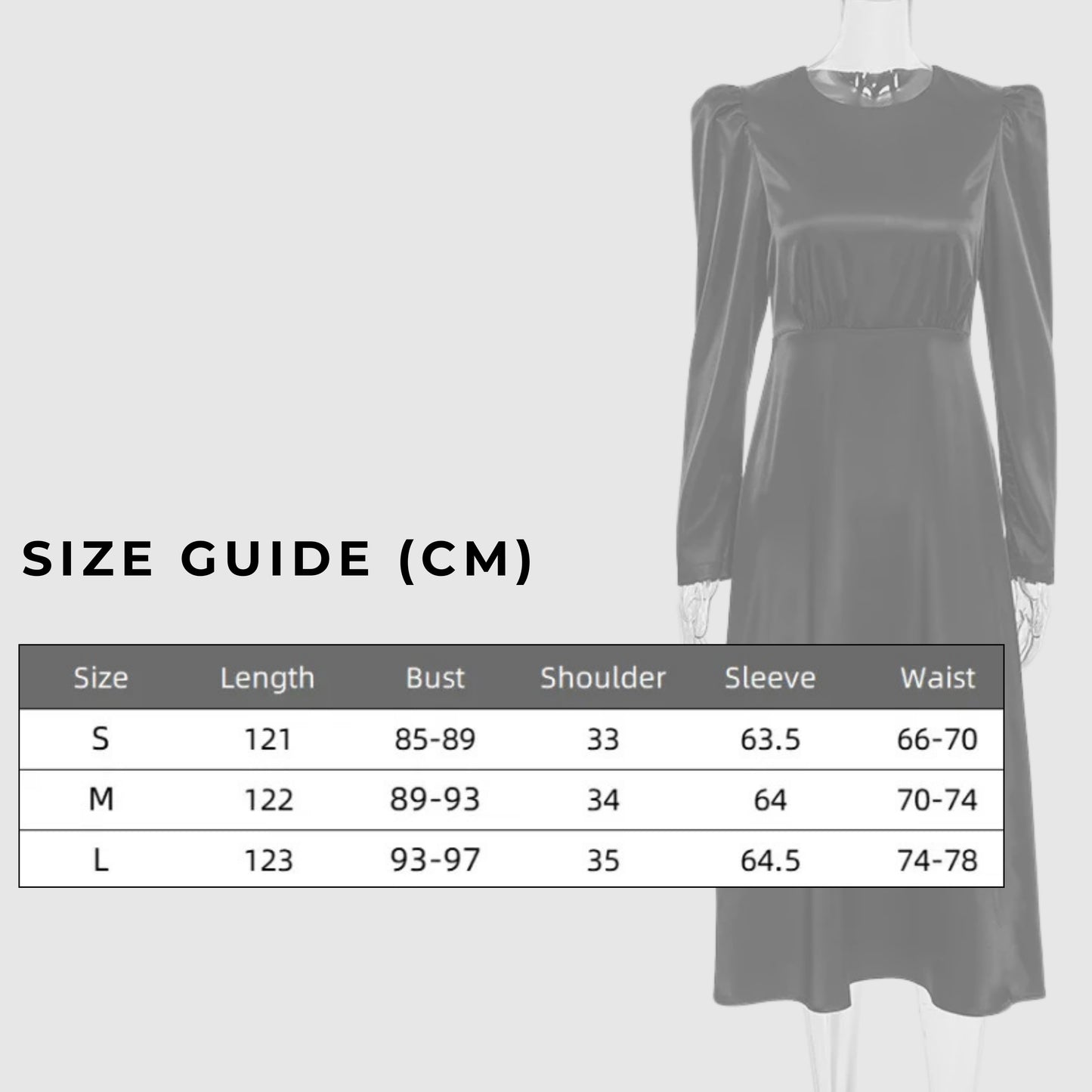 Women's Satin Round Neck Puff Sleeve Event Dress - ChoreGirl