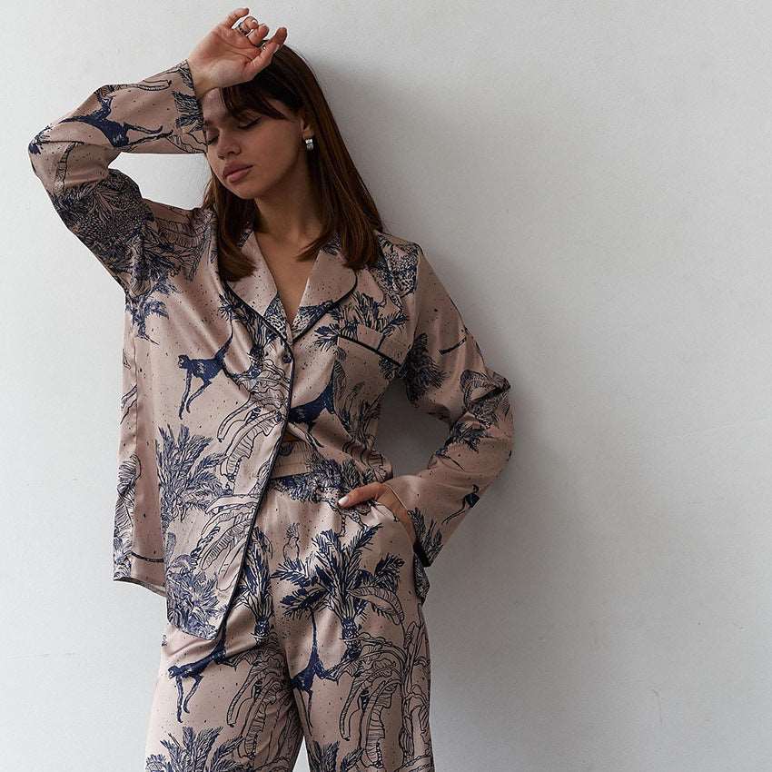 Women's Satin Two Piece Pajamas Set - ChoreGirl