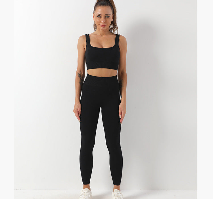 Women's Seamless Bra And Butt Lifting High Waist Leggings Sportswear Set - ChoreGirl