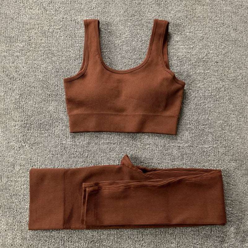 Women's Seamless Bra And Butt Lifting High Waist Leggings Sportswear Set - ChoreGirl