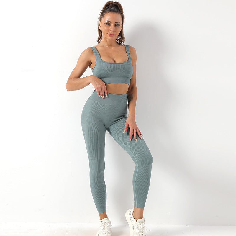 Women's Seamless Bra And Butt Lifting High Waist Leggings Sportswear Set - ChoreGirl