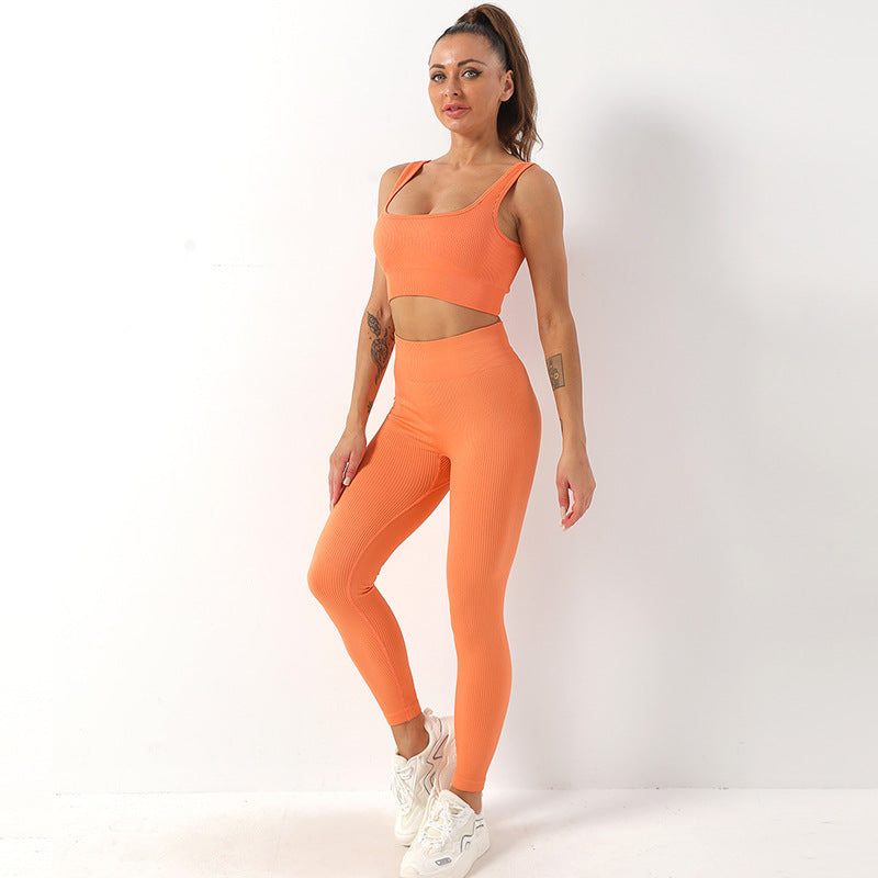 Women's Seamless Bra And Butt Lifting High Waist Leggings Sportswear Set - ChoreGirl