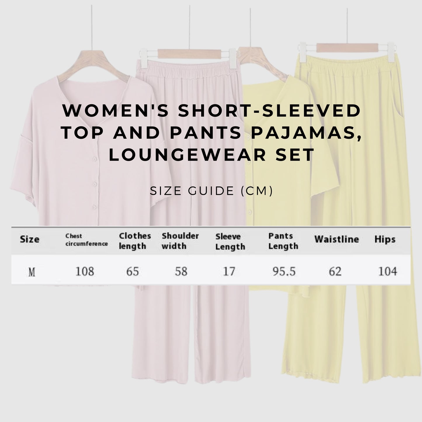 Women's Short-sleeved Top and Pants Pajamas, Loungewear Set - ChoreGirl