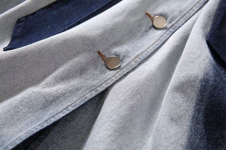 Women's Short Sleeve Gradient Color Fashion Waist-controlled Denim Dress - ChoreGirl