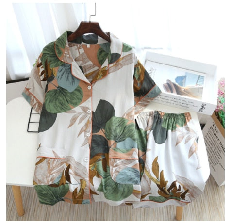 Women's Short Sleeve Shirt and Shorts Sleepwear Set - ChoreGirl