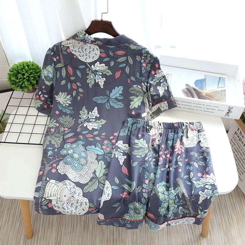 Women's Short Sleeve Shirt and Shorts Sleepwear Set - ChoreGirl