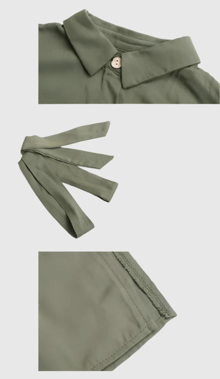 Women's Short Sleeved Mid-Length Shirt Dress - ChoreGirl