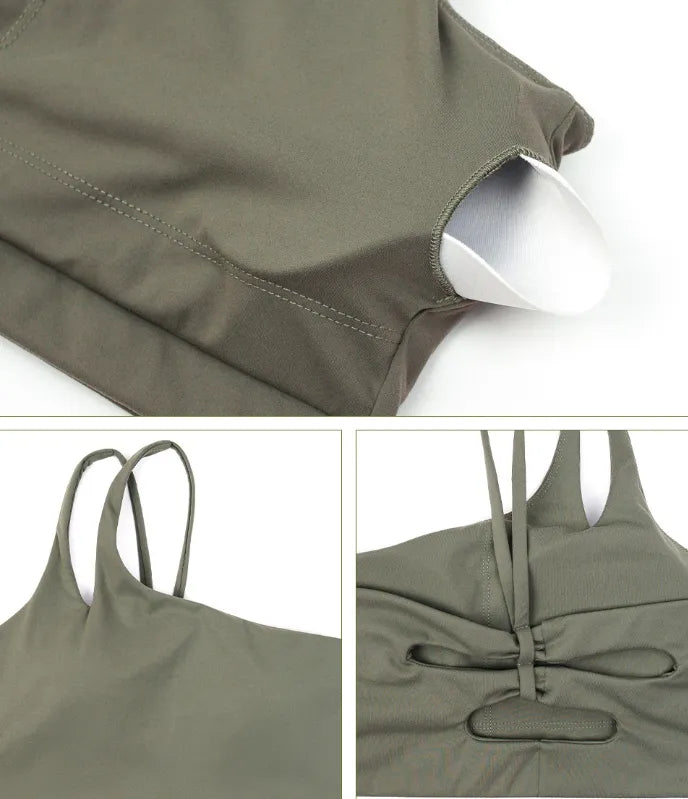 Women's Shoulder Strap Sleeveless Sports Top - ChoreGirl