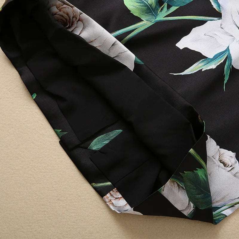 Women's Silkworm Silk Rose Print Sleeveless Slim Dress - ChoreGirl