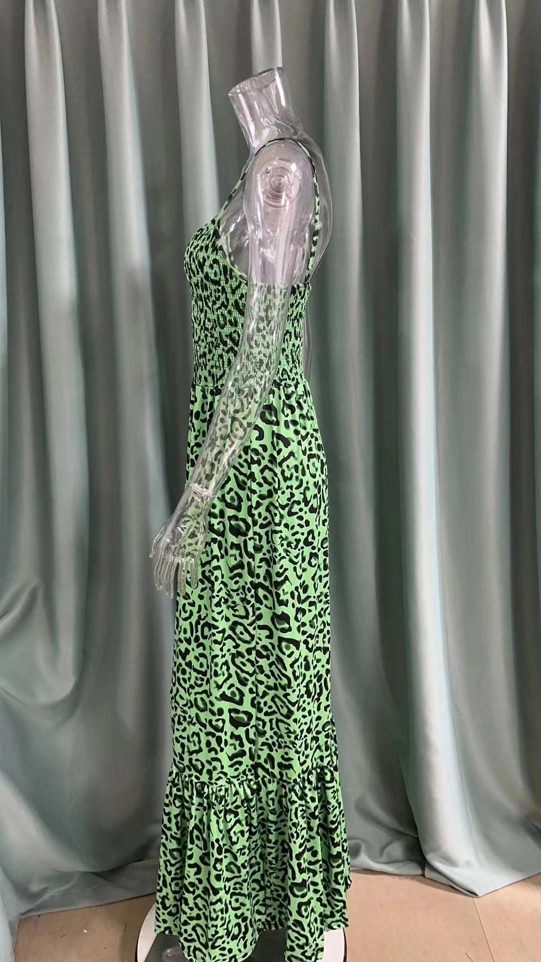 Women's Simple Casual V-neck High Waist Long Dress - ChoreGirl