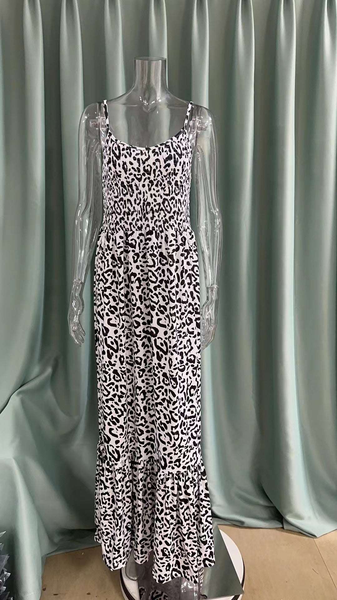 Women's Simple Casual V-neck High Waist Long Dress - ChoreGirl