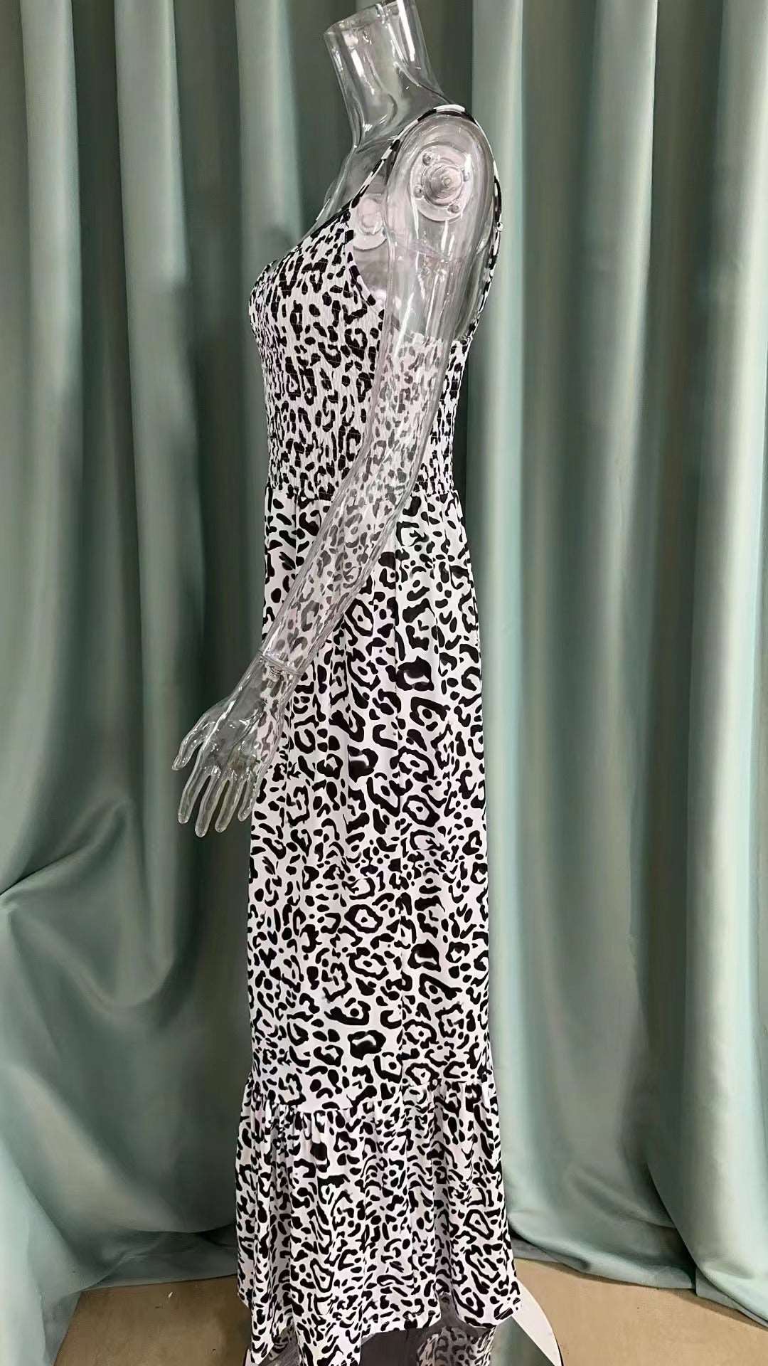 Women's Simple Casual V-neck High Waist Long Dress - ChoreGirl