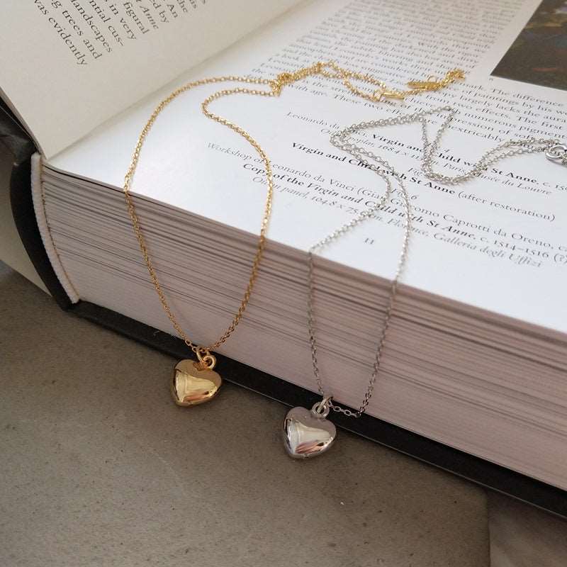 Women's Simple Copper Peach Heart Necklace - ChoreGirl