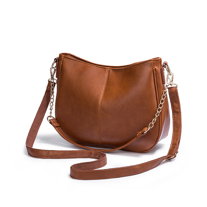 Women's Simple PU Leather Shoulder Messenger Bag - ChoreGirl
