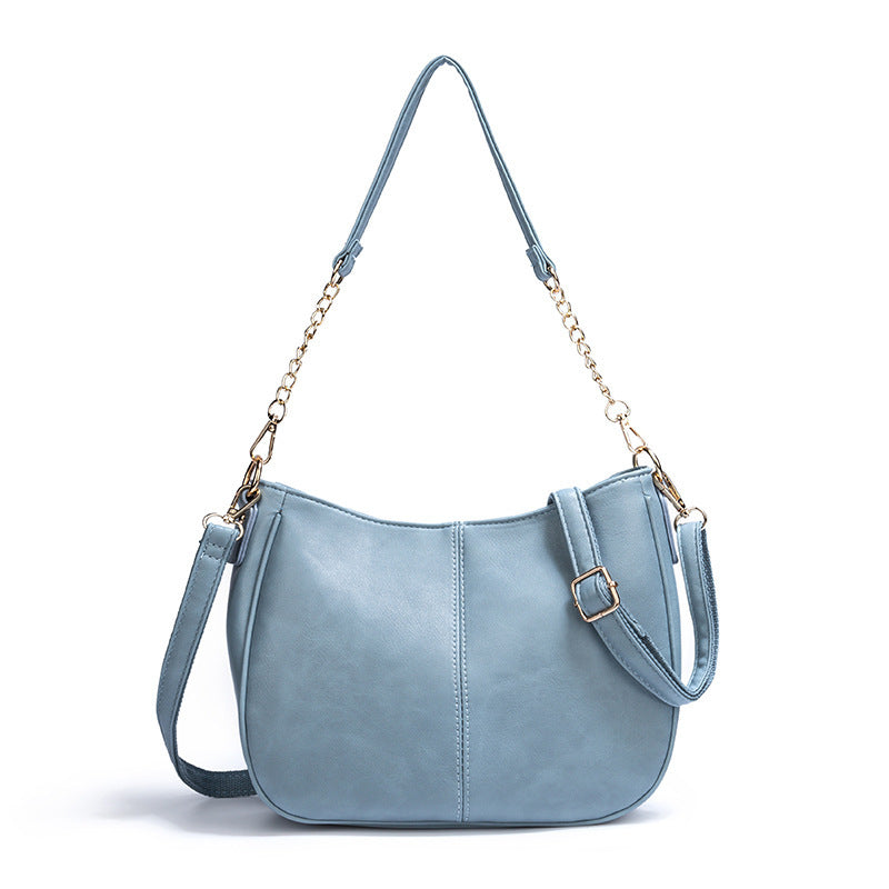 Women's Simple PU Leather Shoulder Messenger Bag - ChoreGirl