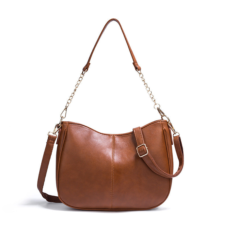 Women's Simple PU Leather Shoulder Messenger Bag - ChoreGirl