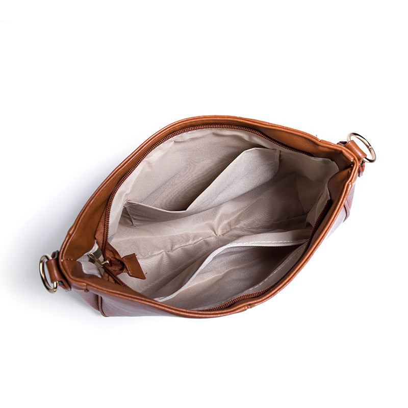 Women's Simple PU Leather Shoulder Messenger Bag - ChoreGirl
