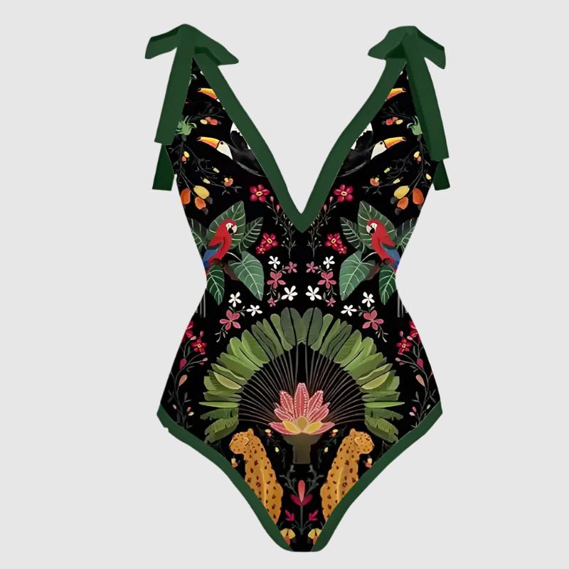 Women's Skinny Slimming One-piece Swimsuit with Cover-up Scarf - ChoreGirl