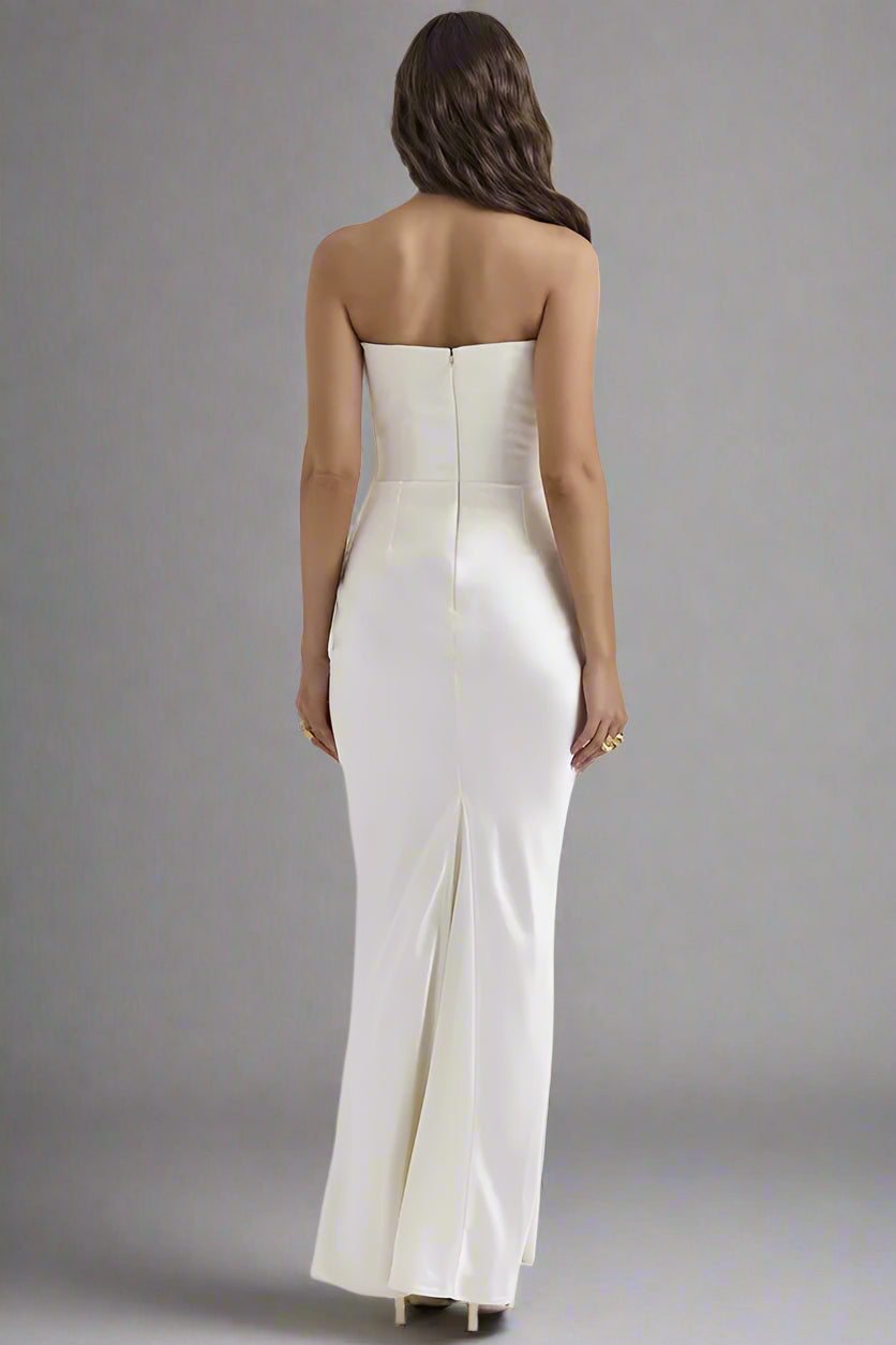 Women's Slim Bandeau Tube Long Backless Evening Dress - ChoreGirl