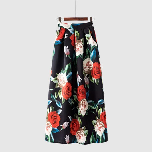 Women's Smooth Fabric Long A-line Skirt - ChoreGirl