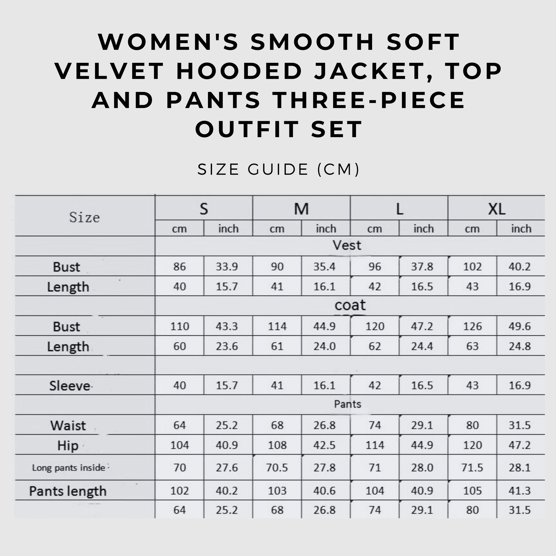 Women's Smooth Soft Velvet Hooded Jacket, Top and Pants Three-piece Outfit Set - ChoreGirl