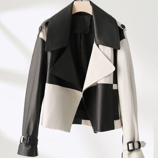 Women's Soft PU Leather Loose Biker Style Jacket - ChoreGirl