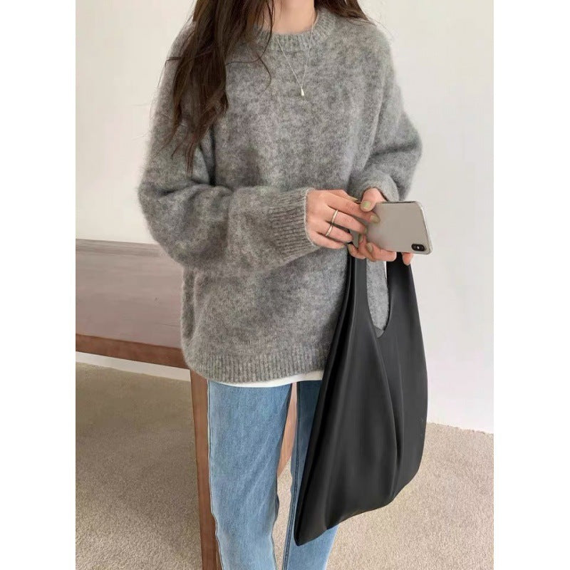 Women's Soft Round Neck Knitted Jumper - ChoreGirl
