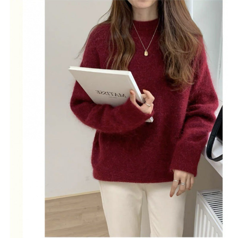 Women's Soft Round Neck Knitted Jumper - ChoreGirl