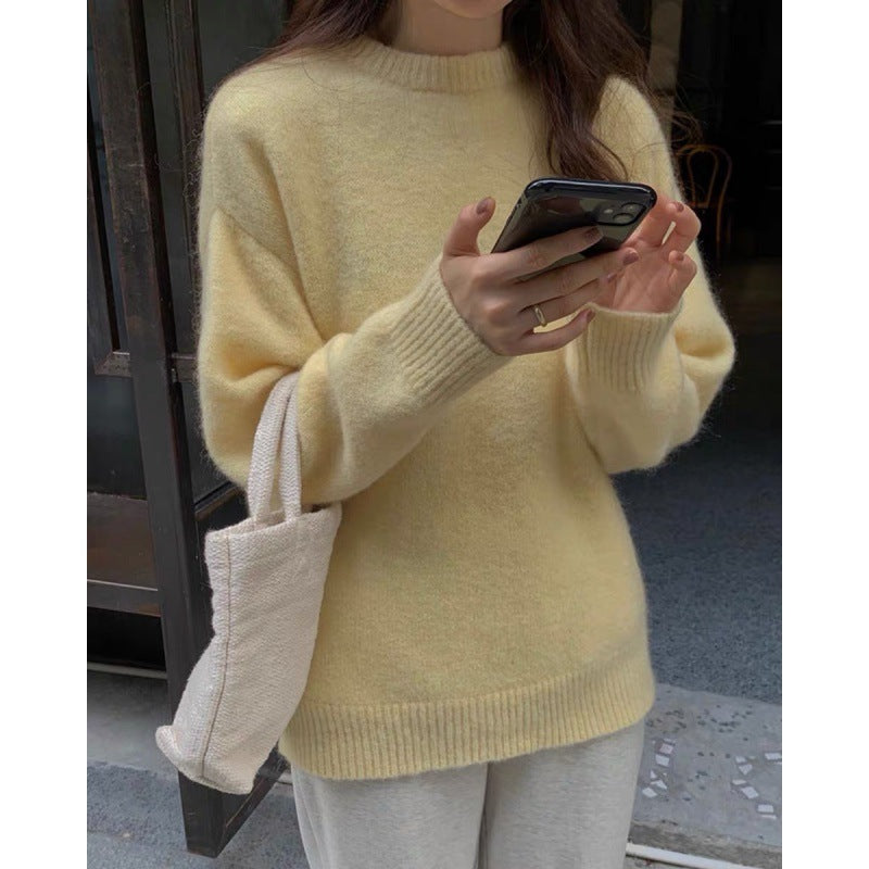 Women's Soft Round Neck Knitted Jumper - ChoreGirl