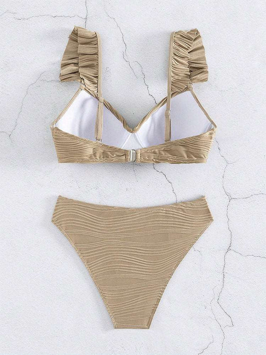 Women's Solid Color Two-piece Bikini Swimsuit - ChoreGirl