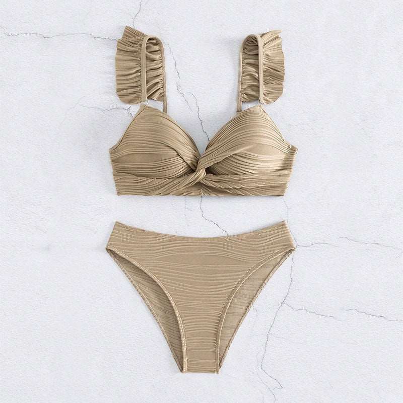 Women's Solid Color Two-piece Bikini Swimsuit - ChoreGirl