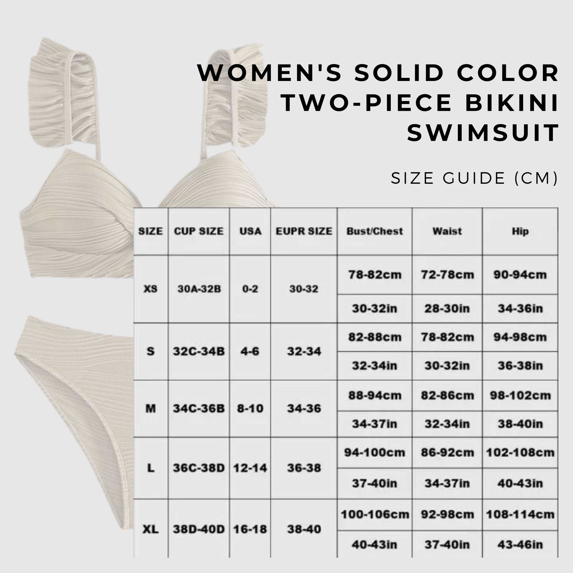 Women's Solid Color Two-piece Bikini Swimsuit - ChoreGirl