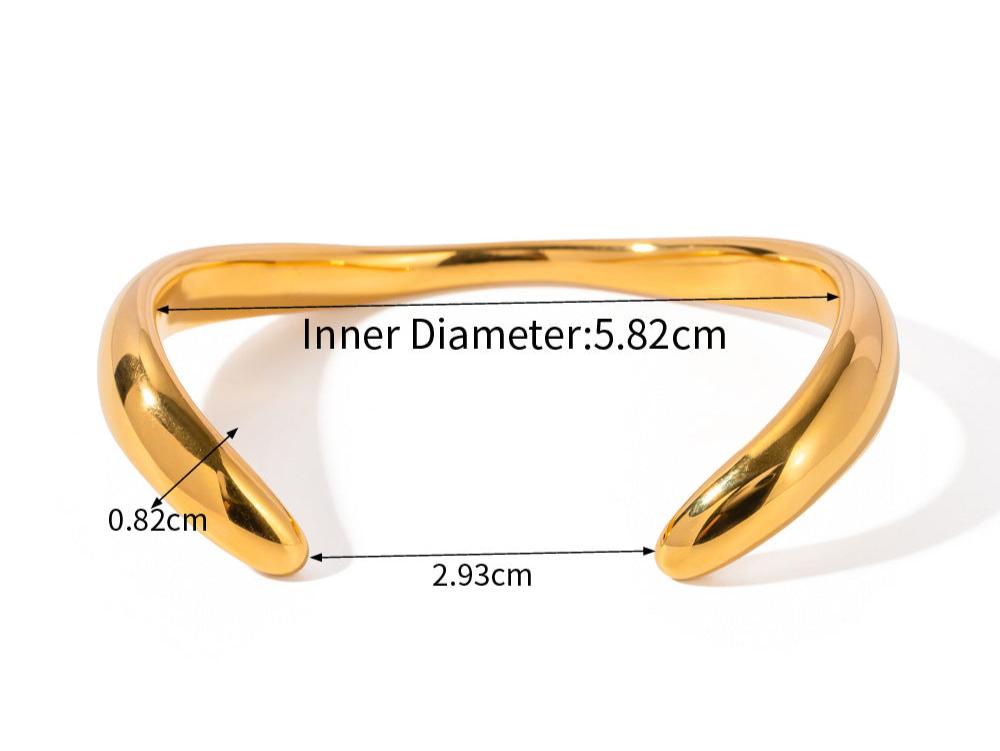 Women's Stainless Steel Irregular Shape Smooth Bracelet - ChoreGirl