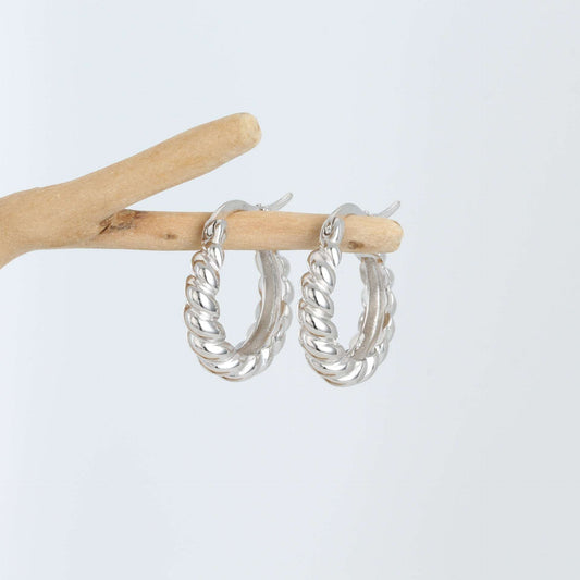 Women's Sterling Silver Twist Earrings - ChoreGirl