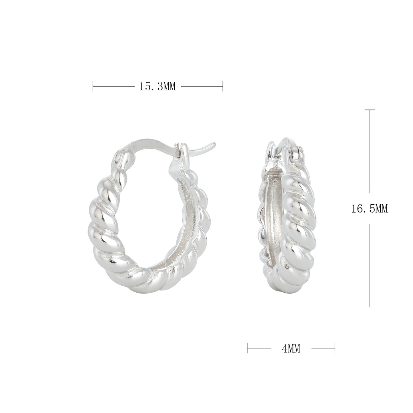 Women's Sterling Silver Twist Earrings - ChoreGirl