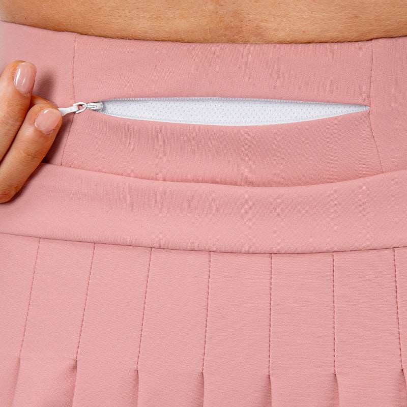 Women's Super Elastic Pleated Tennis Skirt With Shorts and Zipped Pocket - ChoreGirl