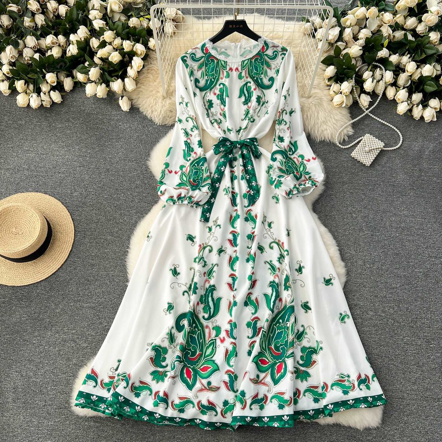 Women's Sweet Vintage Court Style Lace Dress - ChoreGirl