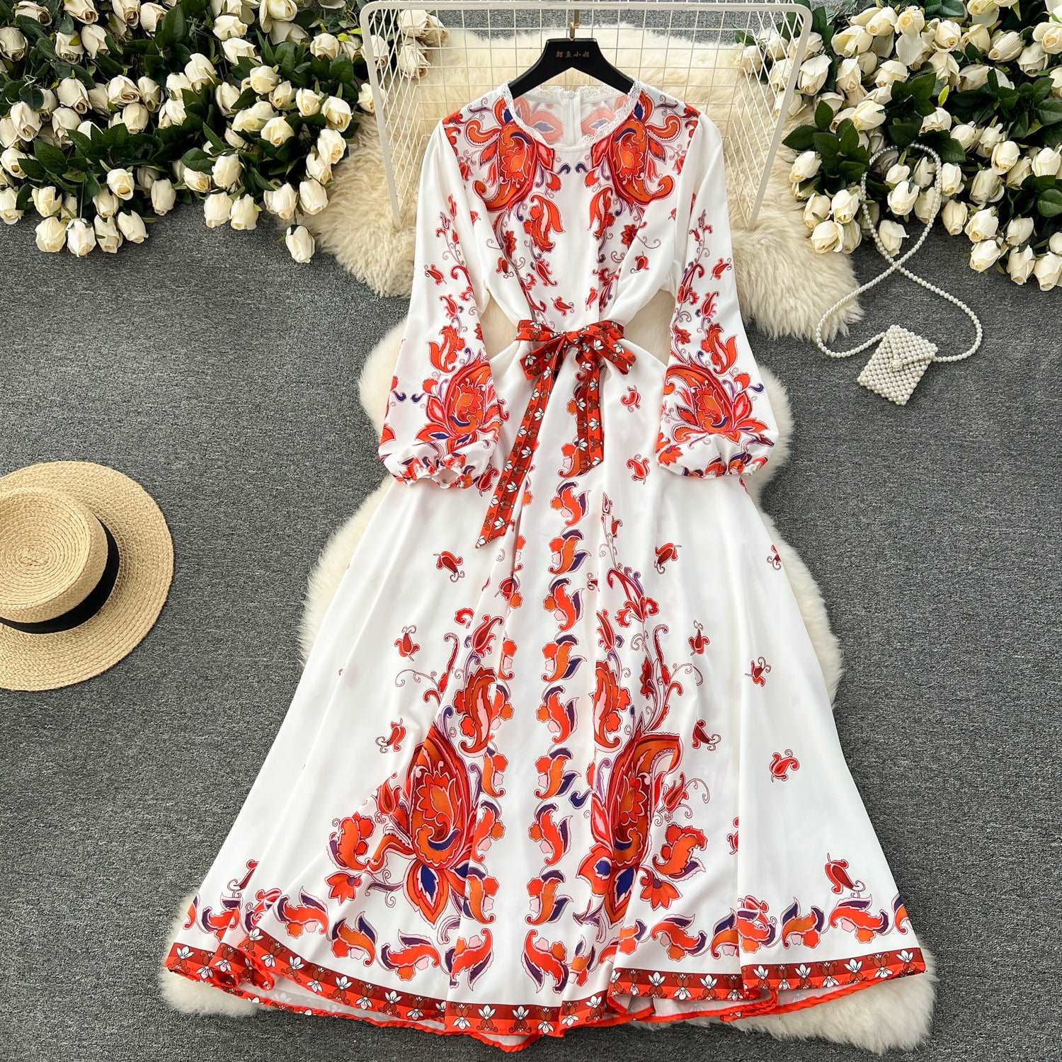 Women's Sweet Vintage Court Style Lace Dress - ChoreGirl