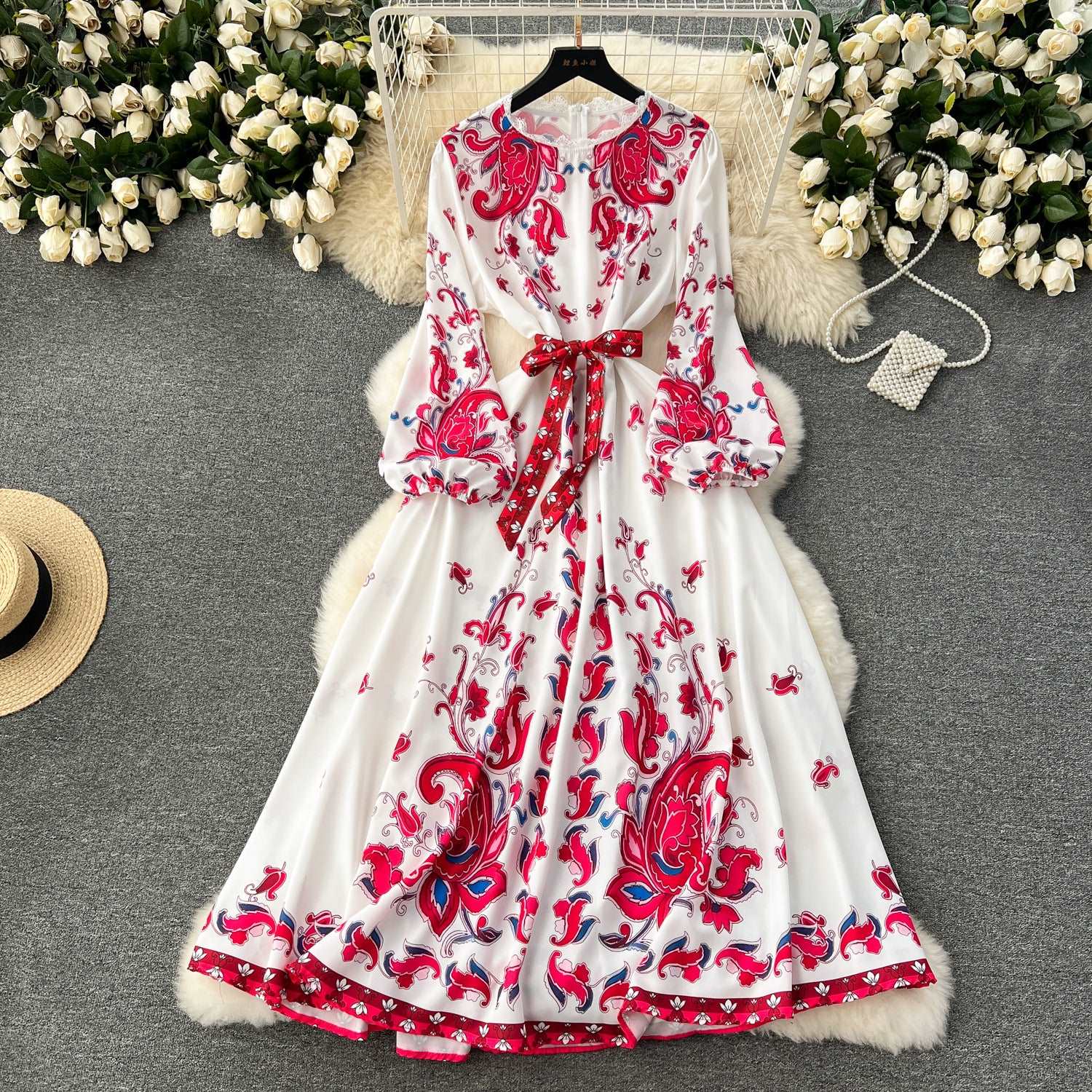 Women's Sweet Vintage Court Style Lace Dress - ChoreGirl